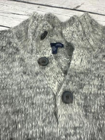 Gap Alpaca Wool Blend Sweater Mens Large Gray Henley Mock Neck 3 Button Classic - Picture 2 of 11